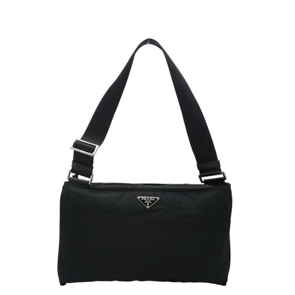 Prada Triangle Logo Plate One-Shoulder Bag